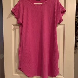 Pink Ribbed Women's Dress